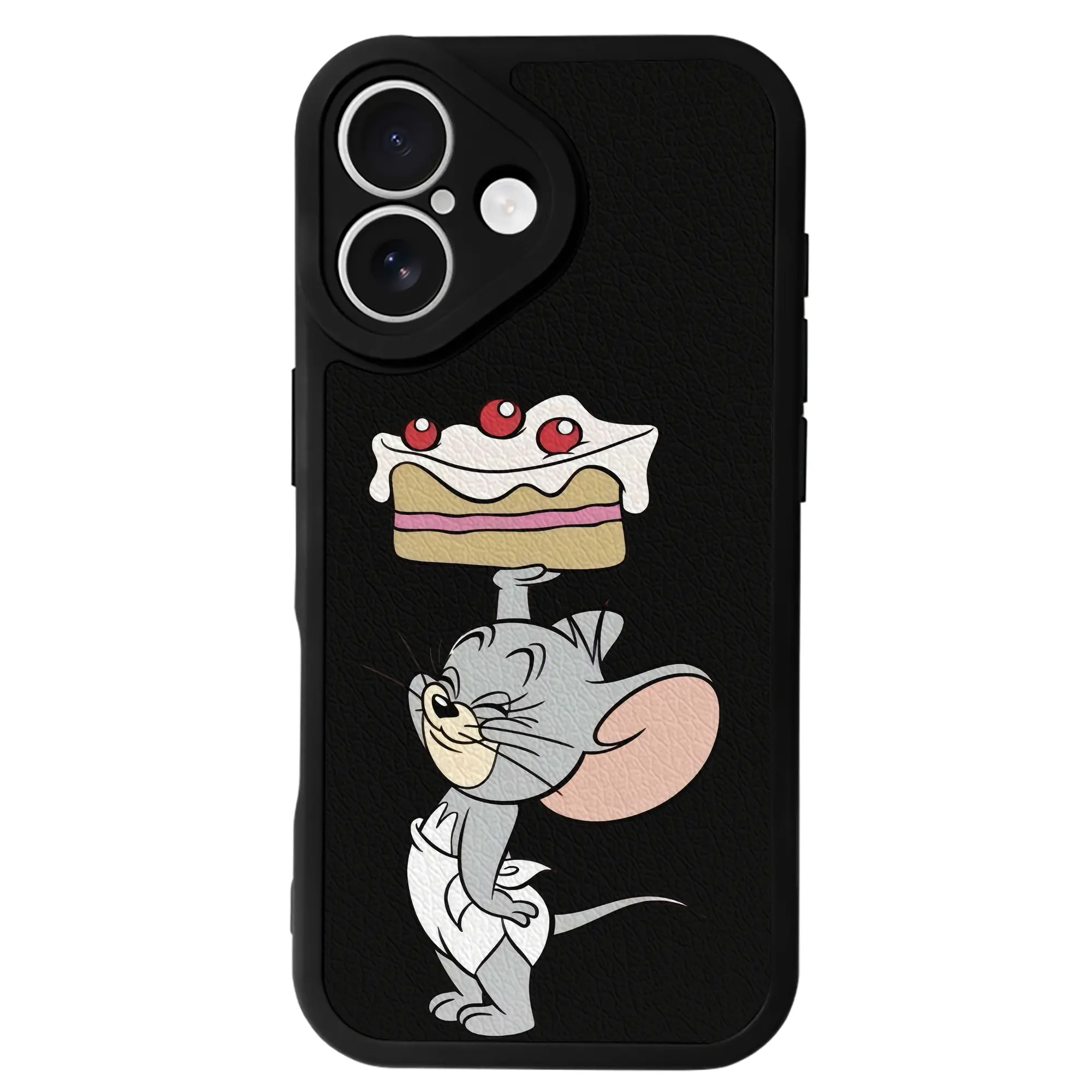 トムとジェリー グッズ タフィー - IPhone 16シリーズ対応 ・ シリコンスマホケース ・ レザー調 ・ 高精度フィット ・ 耐衝撃 ・ ワイヤレス充電対応 ・ 精密カット